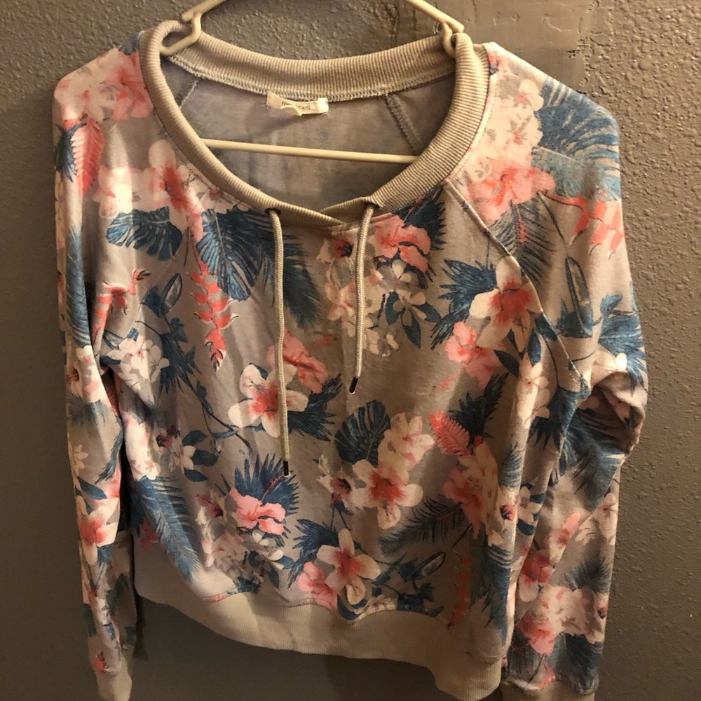 Hawaiian print crew neck